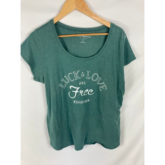 Lucky Brand Luck & Love are Free Graphic Tshirt Size XL - Picture 2 of 4